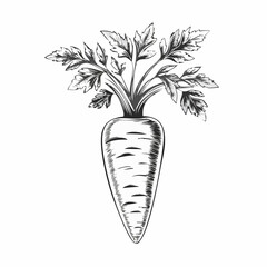 Carrots With Leaves Vector Image isolated on white background.