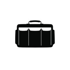 Black Silhouette Vector Bag Three Compartments White Background 1