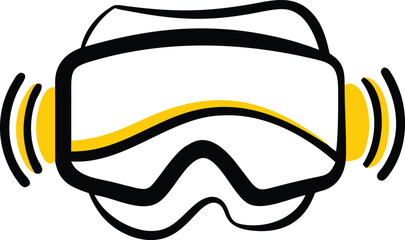 Black silhouette vector illustration of sunglass , a stylish sport design symbol sunglass