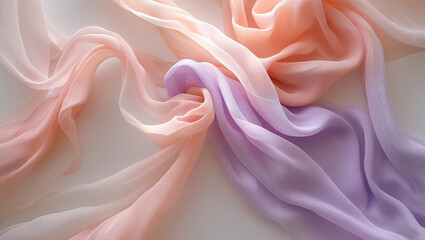 Obraz premium Elegant Pastel Ombre Silk Fabric Texture Background