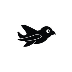 Black Silhouette Birdie Spaceship Vector Icon 1