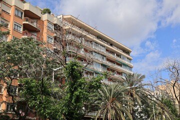 Blick in das Zentrum der Stadt Barcelona in Spanien	