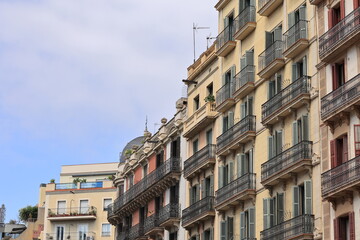 Blick in das Zentrum der Stadt Barcelona in Spanien	