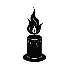 black candle flame light burning wax silhouette