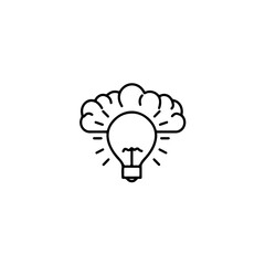 Light Bulb with Cloud Vector Icon