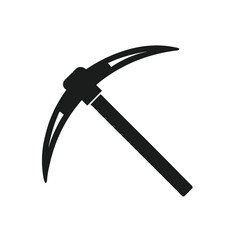 Axe and Sword Icon Vector Illustration – Medieval Weapons Silhouette Isolated on White Background
