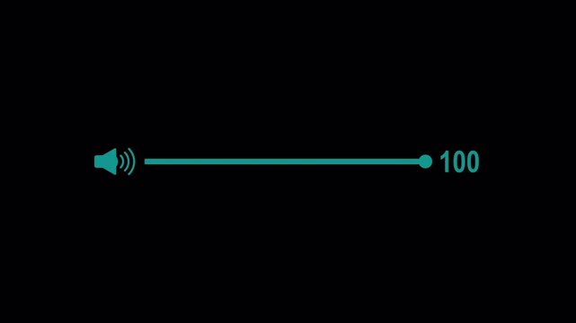Volume control animation bar, Audio controller animation, Volume increase and decrease controller  