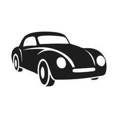 Vintage Classic Car Icon Silhouette Vector Illustration

