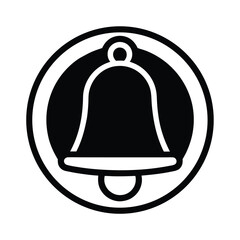 Bell Notification Round Top Outline Vector Illustration