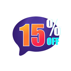 Fototapeta premium Fifteen percent off sale discount promotion banner