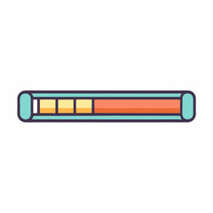Cartoon Illustration of a Progress Bar in Light Blue and Yellow Colors