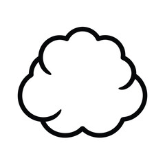 Cloud Fluffy And Rounded Outline Vector Illustration