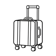rolling suitcase travel luggage baggage icon