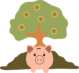 Piggy Bank Under Money Tree