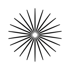 Naklejka premium Firework Burst With Radiating Lines Outline Vector Illustration