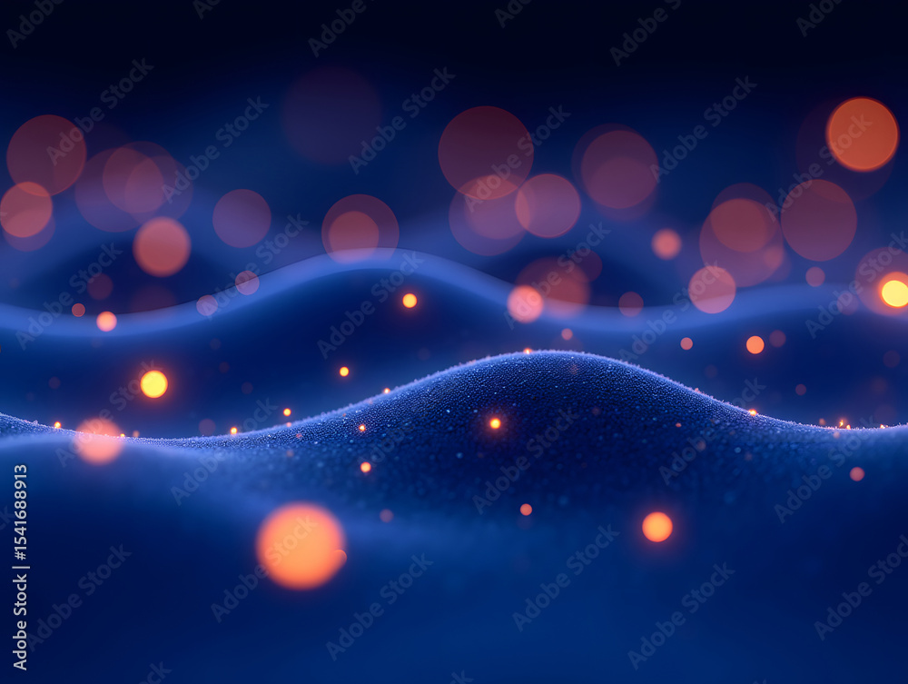 Wall mural abstract light three-dimensional luminous particles technology sense kv main visual background