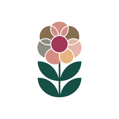 Geometric Retro Flower Logo