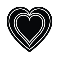 Heart Classic Symmetrical Shape Outline Vector Illustration