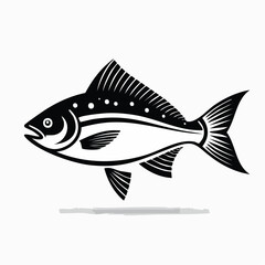 Simple Fish Vector Images. A stunning black and white Fish vector illustration
