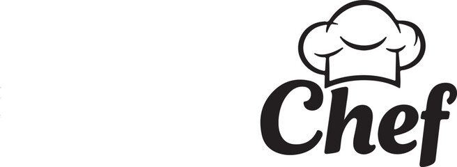 Stylish Black and White Chef Logo Design Featuring a Chef Hat and Modern Font for Culinary Businesses
