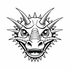 Face Thorny Dragon Image Illustration on white background.