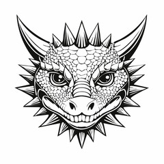 Face Thorny Dragon Image Illustration on white background.