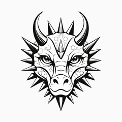 Face Thorny Dragon Image Illustration on white background.