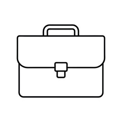 Simple Classic Briefcase Icon Line Art Vector Illustration