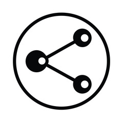 Share Icon Three Connected Dots Outline Vector Illustration