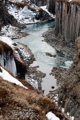 Studlagil Basalt Canyon in Iceland