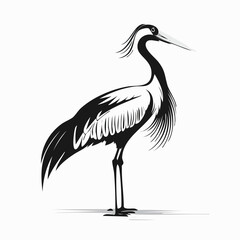 Crane Bird Vector Images. Majestic Crane Stork Images isolated on white background