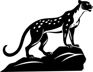 Obraz premium Cheetah Silhouette on Transparent Background, Fast Wild Cat Vector Illustration in Black