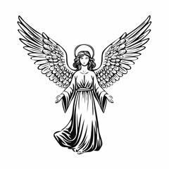 Heaven Angels Image. Heaven Angels Stock Illustration on white background.
