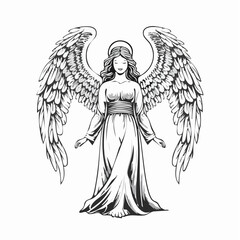 Heaven Angels Image. Heaven Angels Stock Illustration on white background.