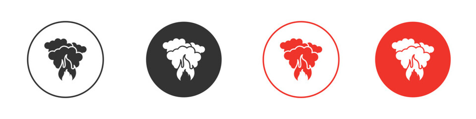 Fire smoke icon Logos. Flat Vector Icon Design Template