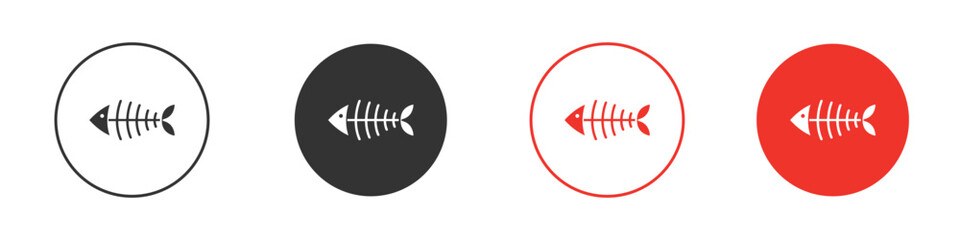 Fish bones icon Logos. Flat Vector Icon Design Template