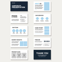 Obraz premium Modern Corporate Presentation Template – Clean 10-Slide Business Deck