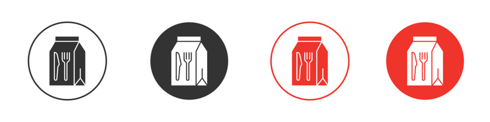 Food delivery paper bag icon Logos. Flat Vector Icon Design Template