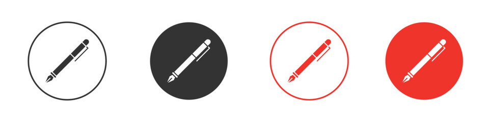 Fountain pen icon Logos. Flat Vector Icon Design Template