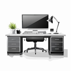 Modern Commercial Use Stylish Sleek Office Furniture Manager Table Desk image vector