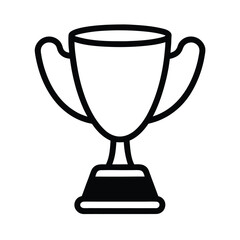 Simple Trophy Cup Shape With Handles Outline Vector Illustration