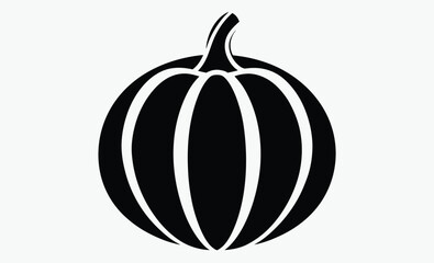 pumpkin silhouette, autumn leaves vector, black pumpkin shape, seasonal vegetable outline