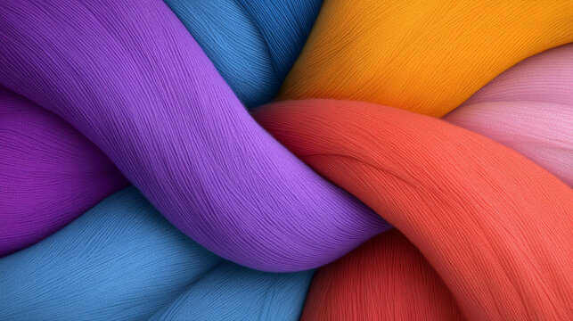 A vibrant and colorful abstract composition showcasing woven strands of various hues, perfect for creative projects and designs.