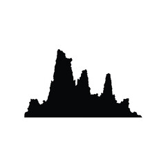 Black Silhouette Mono Lake Tufa Towers Vector Icon