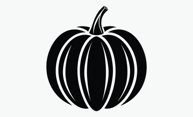 pumpkin silhouette, autumn leaves vector, black pumpkin shape, seasonal vegetable outline