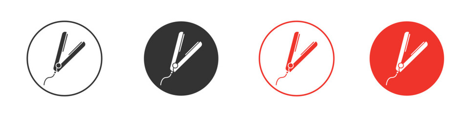 Hair straightener icon Logos. Flat Vector Icon Design Template