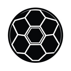 Fototapeta premium Soccer Ball Round With Pentagon Pattern Outline Vector Illustration