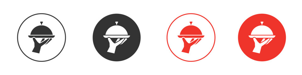 Fototapeta premium Hand holding tray icon Logos. Flat Vector Icon Design Template