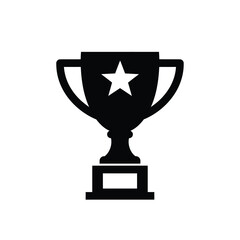Black Silhouette M V P Trophy Vector Illustration White Star