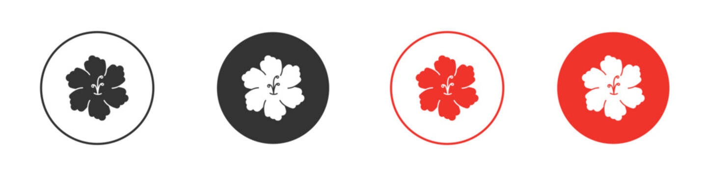 Hawaiian flower icon Logos. Flat Vector Icon Design Template
